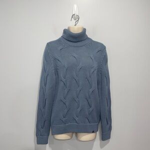 BRAX Brian Wool blend Sweater turtleneck Pullover blue size 48 EU or Small NEW